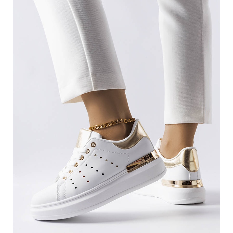 BM White sneakers with colored Chalut perforation 2