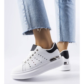 White sneakers with colored Chalut perforation 1