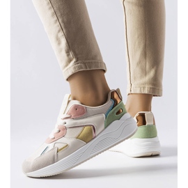 BM Beige sneakers made of mixed materials from Riel 1