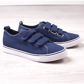 Atletico 19759 navy blue velcro sneakers 1