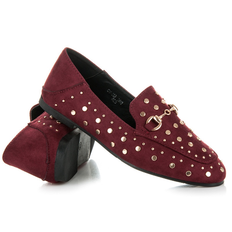 Sergio Todzi Burgundy loafers with rhinestones red 1
