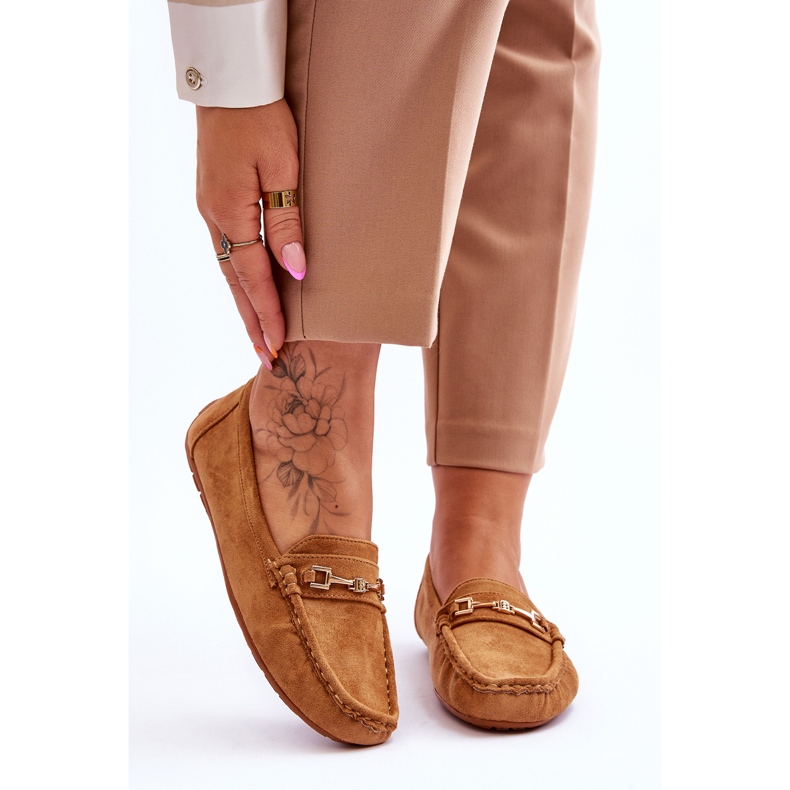 Suede Loafers With Brown Eleina Ornament 1