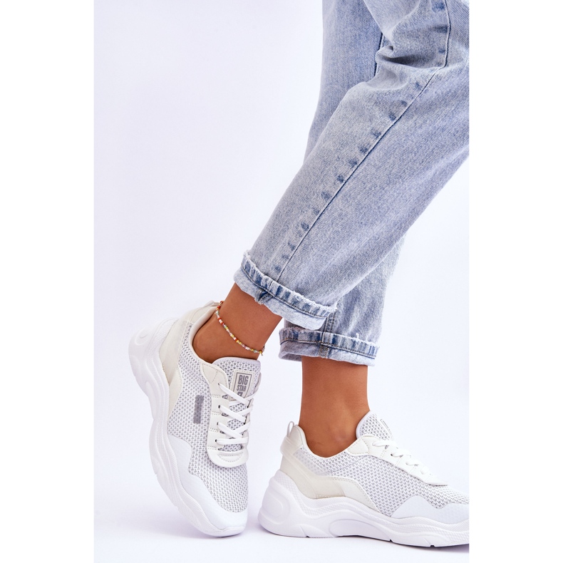 Women's Fabric Sports Shoes Memory Foam System Big Star LL274A064 White 2