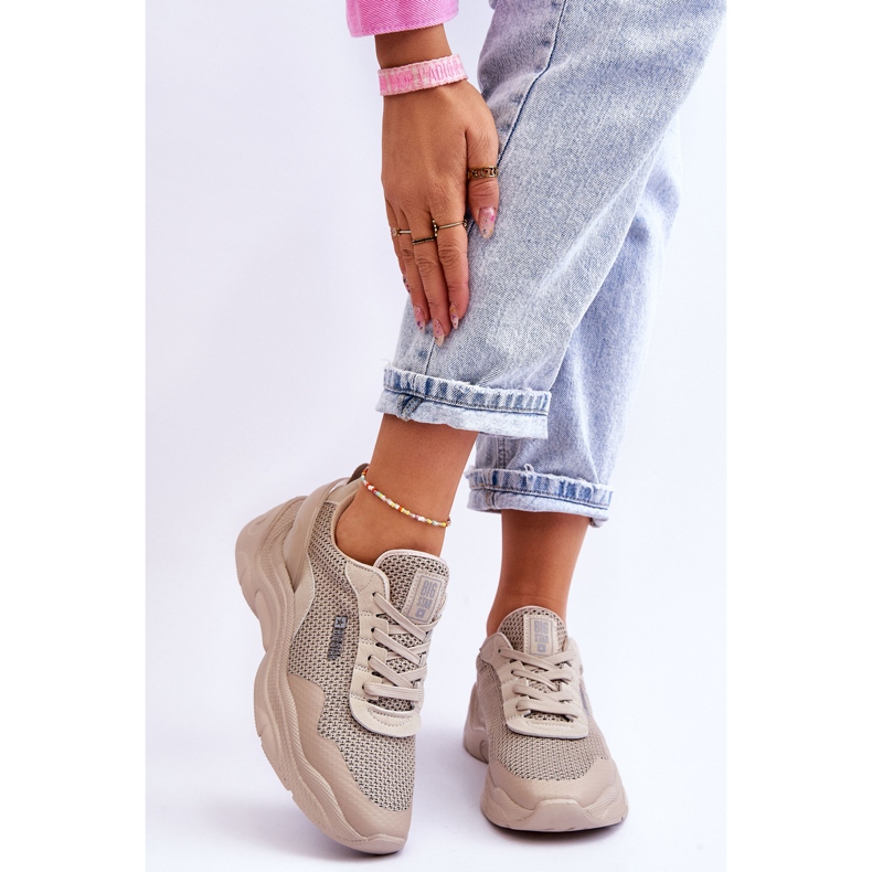 Women's Memory Foam System Big Star Fabric Sports Shoes LL274A066 Beige 1