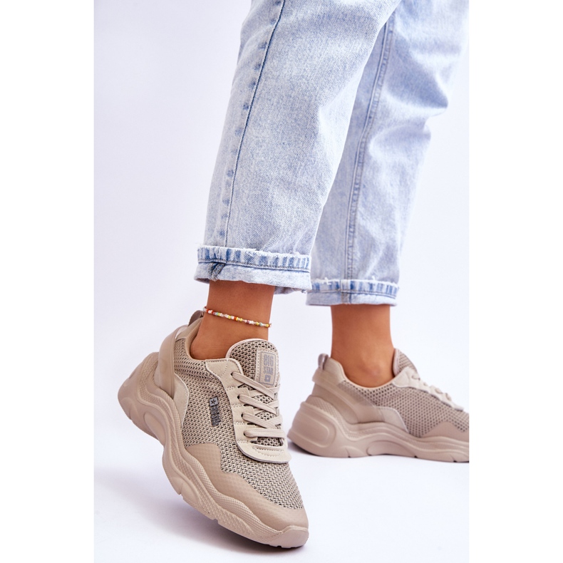 Women's Memory Foam System Big Star Fabric Sports Shoes LL274A066 Beige 2