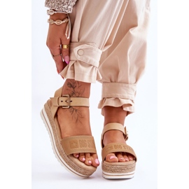 Women's Comfortable Platform Sandals Big Star LL274872 Beige brown 1