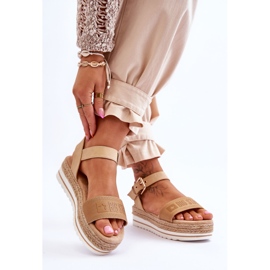Women's Comfortable Platform Sandals Big Star LL274872 Beige brown 2