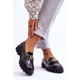 Vinceza Lacquered Women's Loafers Black Sanvi 2