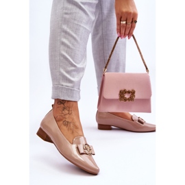 Vinceza Patent Low Heel Loafers Beige Asselia 2