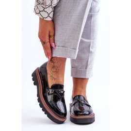 Vinceza Lacquered Women's Platform Loafers With Decoration Black Jonett 1