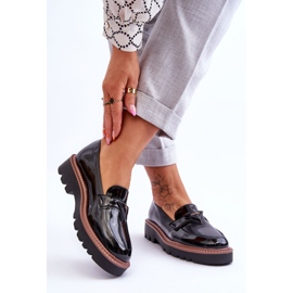 Vinceza Lacquered Women's Platform Loafers With Decoration Black Jonett 2