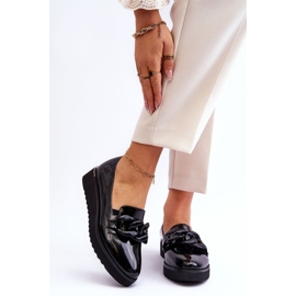 Vinceza Lacquered Wedge Loafers Black Semma 1