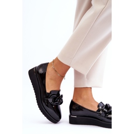 Vinceza Lacquered Wedge Loafers Black Semma 2