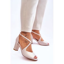 Women's Sandals On Heel Sergio Leone SK864 Pearl Beige 2