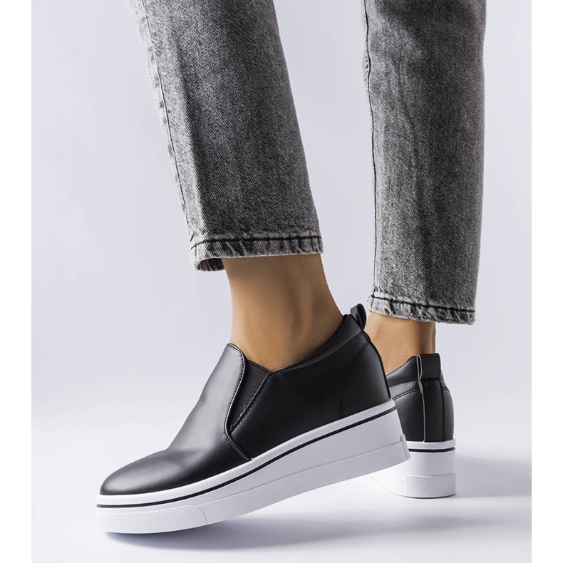 BM Black slip-on wedge sneakers from Francoeur 2