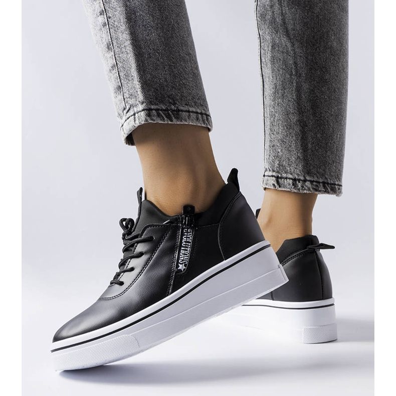 Black sneakers with a low wedge from Mathieu 1