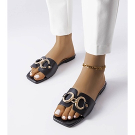 Black elegant slides with chain from Corbin 1