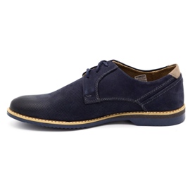 KOMODO Men's leather casual shoes 859L navy blue 1