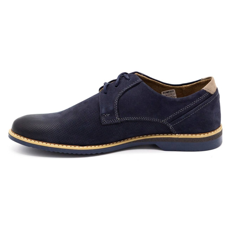 KOMODO Men's leather casual shoes 859L navy blue 1
