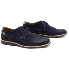 KOMODO Men's leather casual shoes 859L navy blue 2