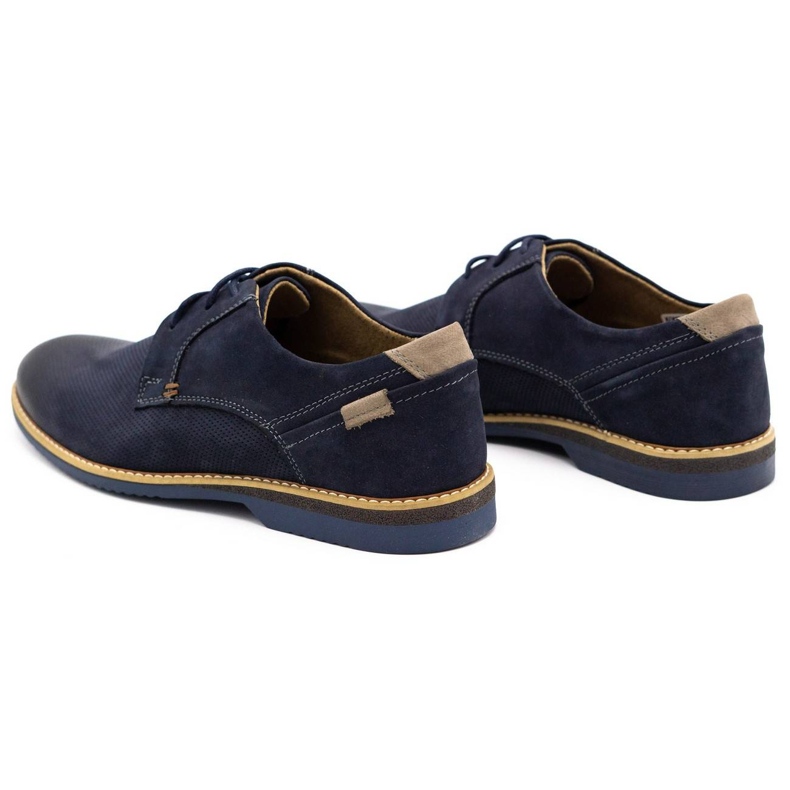 KOMODO Men's leather casual shoes 859L navy blue 4