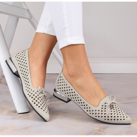 Women's openwork pointed shoes Jezzi ASA178-5 silver 1