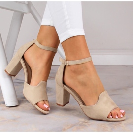 Women's suede sandals on a beige post Potocki YQ21035 1