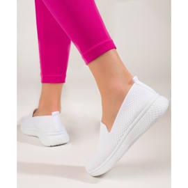 Women's slip on fabric with a thick sole Black Shelovet white 2