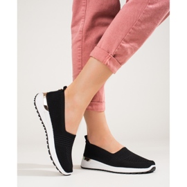 Women's Shelovet black openwork sneakers 1