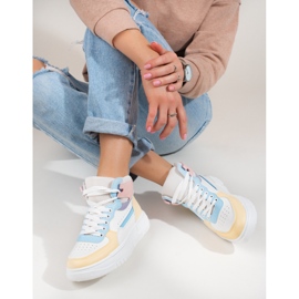 Shelovet multicolored women's high-top sneakers white 1