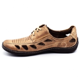 Joker Men's openwork shoes 221 beige 2