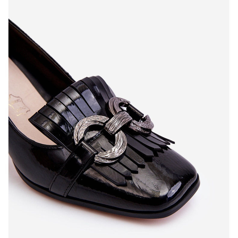 S.Barski Mercy Black Patent Leather Comfortable Pumps 1