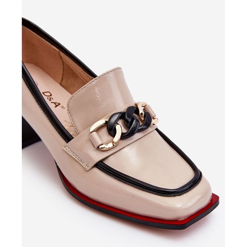 S.Barski Comfortable Low Heel Pumps Beige Valenti black 1