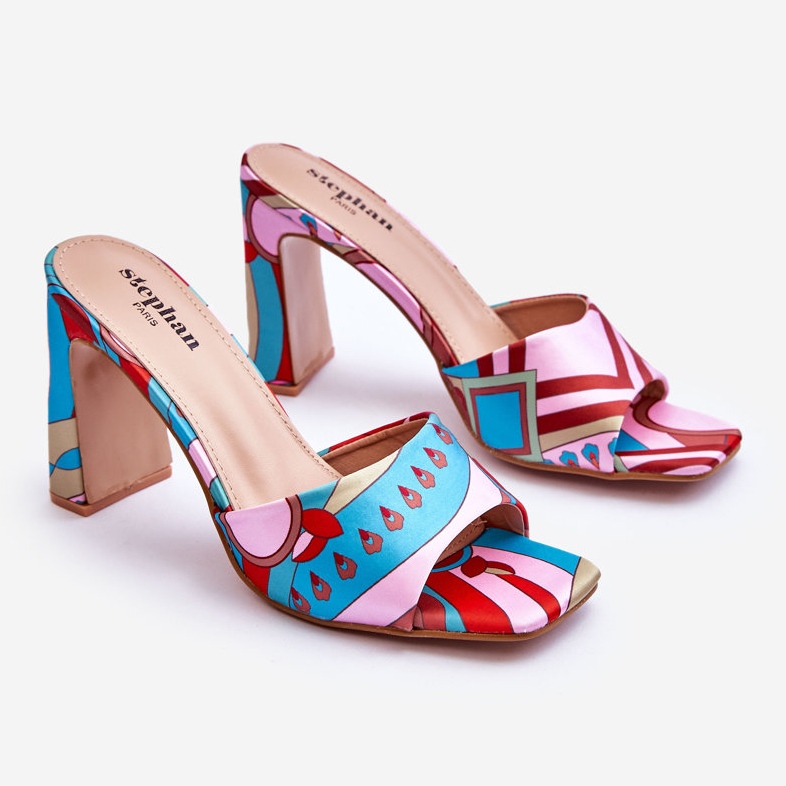 FS1 Women's Patterned Heel Slippers Blue Adelise beige red pink 1
