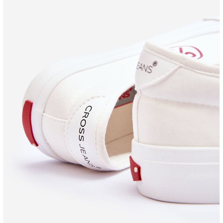 Women's Cross Jeans Fabric Sneakers LL2R4043 White 2
