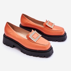FILIPCZYK Comfortable Orange Agathe Leather Loafers 1