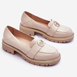 FILIPCZYK Elegant Leather Loafers Light Beige Laverne 1