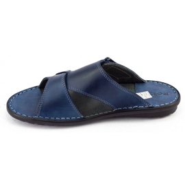 Polbut Men's SA05 navy blue slippers 2