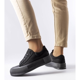 Black platform sneakers from Josseaume 1