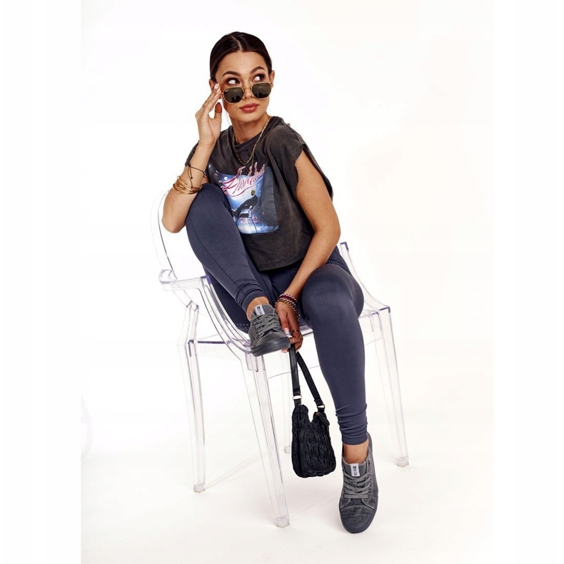 Women's Sneakers Big Star Dark Gray DD274440 grey 1