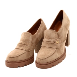 Evento Fashionable moccasins on the platform and beige bar 3