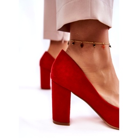 Seastar Classic Suede Pumps On A Red Kendra Bar 4