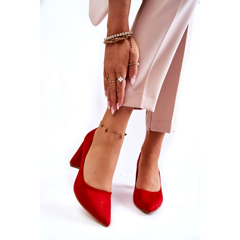 Seastar Classic Suede Pumps On A Red Kendra Bar 2