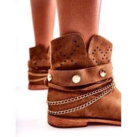 WS1 Suede Booties On A Hidden Wedge Brown Verine 8