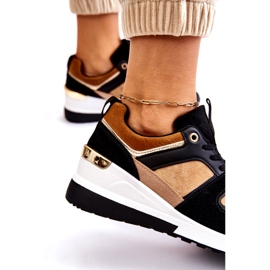 Classic Beige and Black Collide Wedge Sneakers brown 5