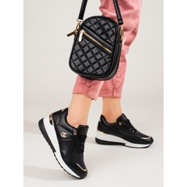 Shelovet women's black sneakers 2