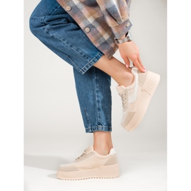 Beige suede boots with a thick platform from Shelovet 2