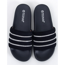 BM Lynne Black rhinestone slides 1