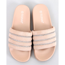 BM Lynne Beige rhinestone slides 1