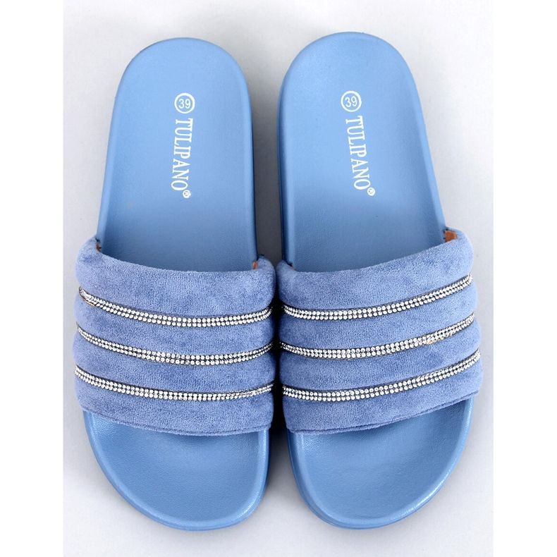 BM Lynne Blue rhinestone slides 1